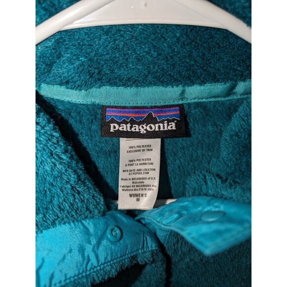 Patagonia Fleece Sweater Women's Size Medium M Re-Tool Polartec Teal Blue - Picture 2 of 11